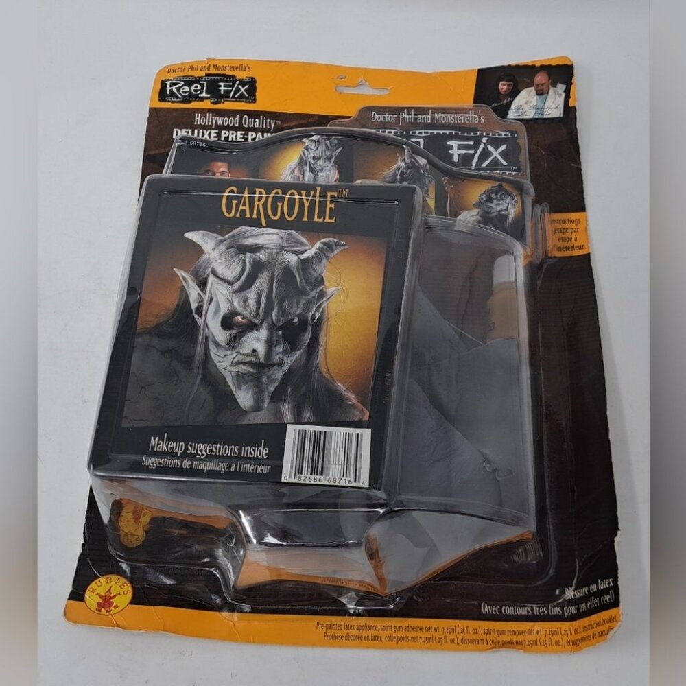NEW Rubie's Reel F/X Prosthetic Gargoyle Kit Latex Halloween Mask Grey Hollywood